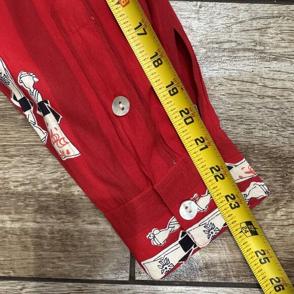 Chico's Designs Red Black Rayon Japanese Women Print Size 2 - Picture 12 of 12